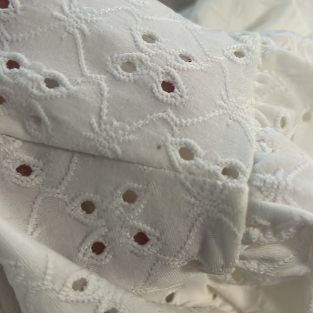 Painted Threads Eyelet Puff Sleeve Top Size L New - image 3